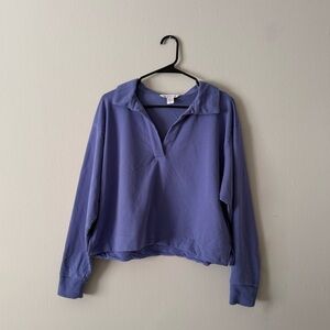 Athleta Women's Blue Collared Sweatshirt